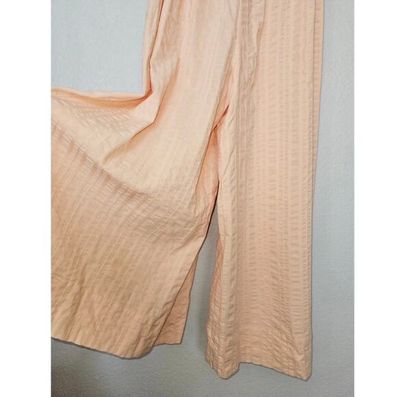 NWT Free People Devon Jumpsuit Size Small Peach Seersucker Stripe - Picture 7 of 8